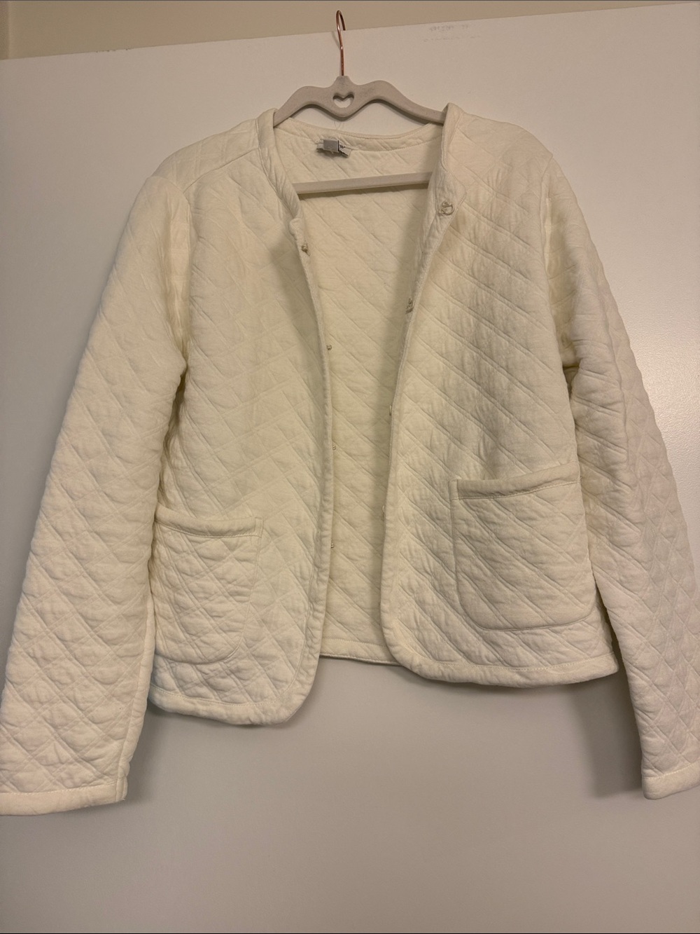 J. Crew Quilted Cream Jacket Size L